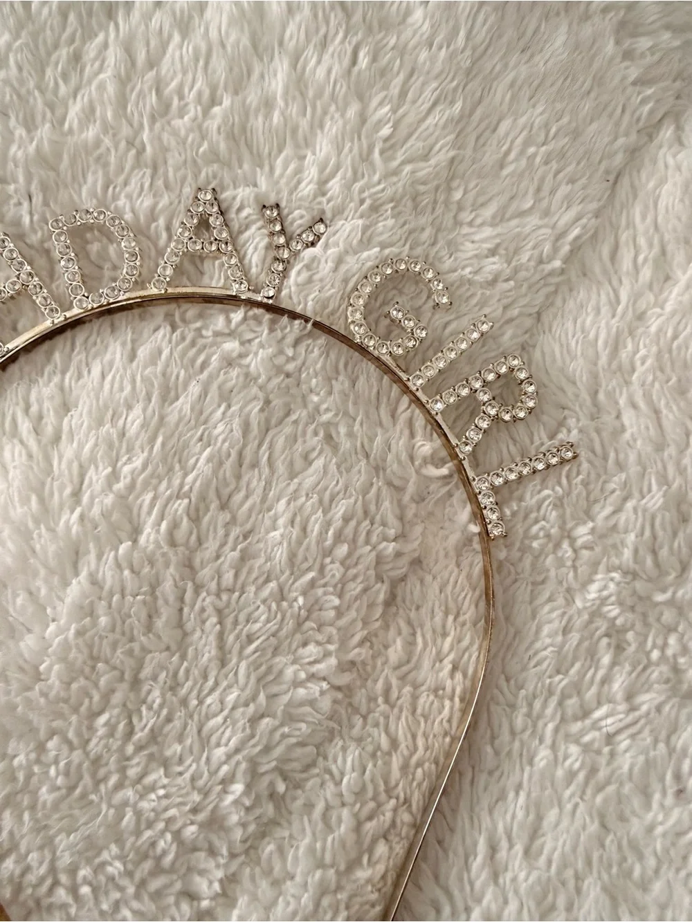 Birthday Girl Rhinestone Headband - gold